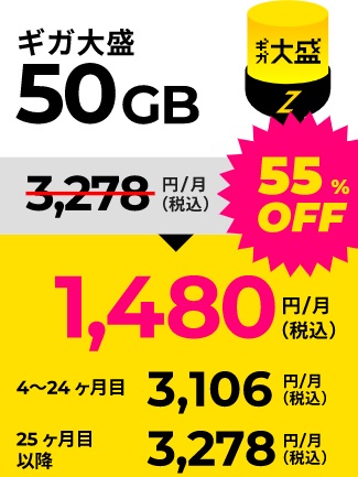 ゼウスwifi 50GB